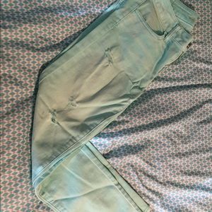 American Eagle faded mint skinny crop